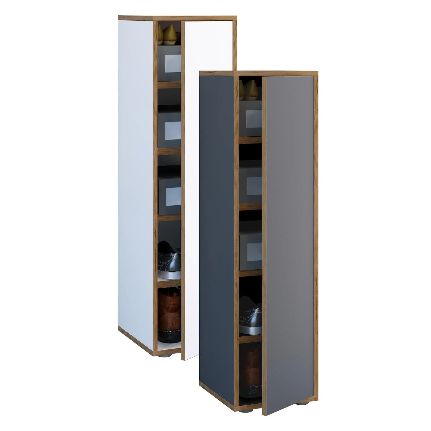 VCM Schuhschrank Salia B30 Anthrazit 5 Fächer Push-to-Open