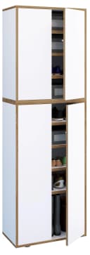 VCM Schuhschrank Salia Weiß 4 Drehtüren 9 Fächer Push-to-open Bild 2