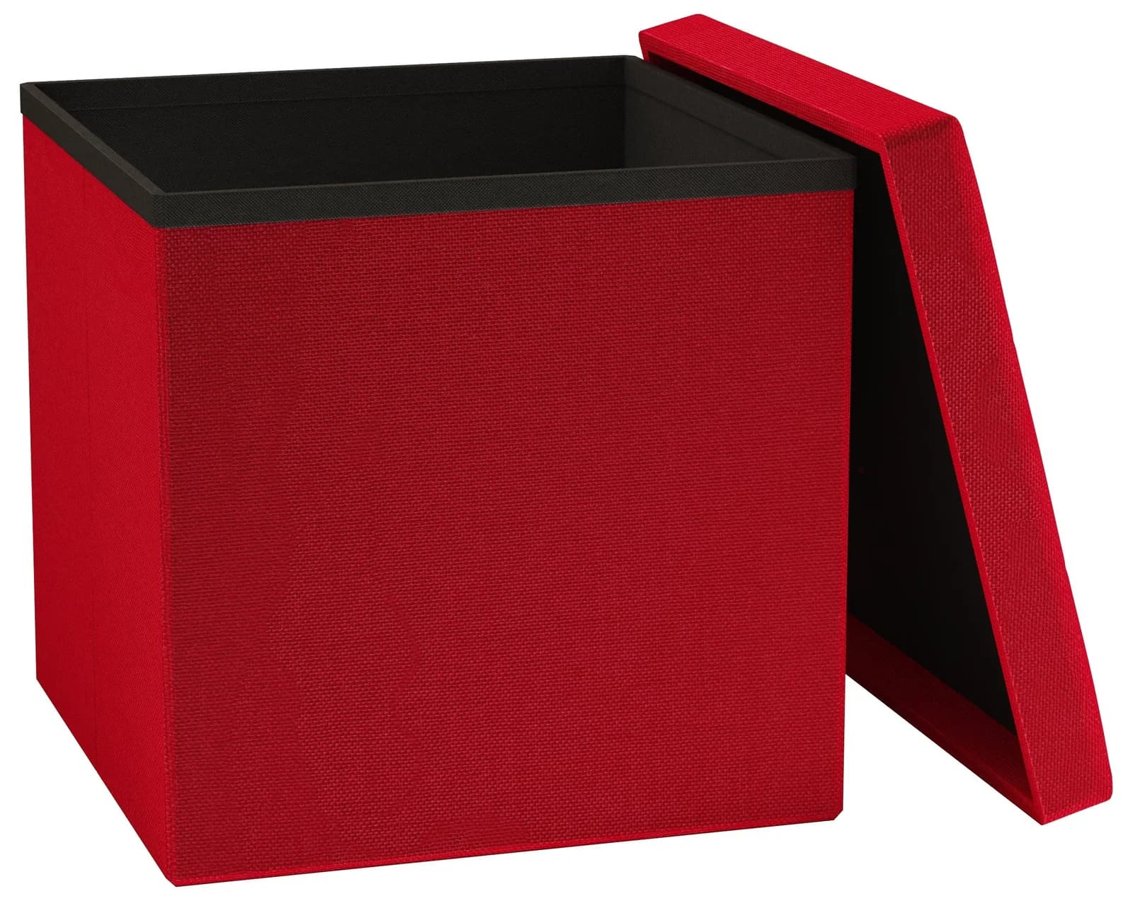 VCM Stoff Sitztruhe Boxas Rot mit Stauraum und Holzoptik Füßen