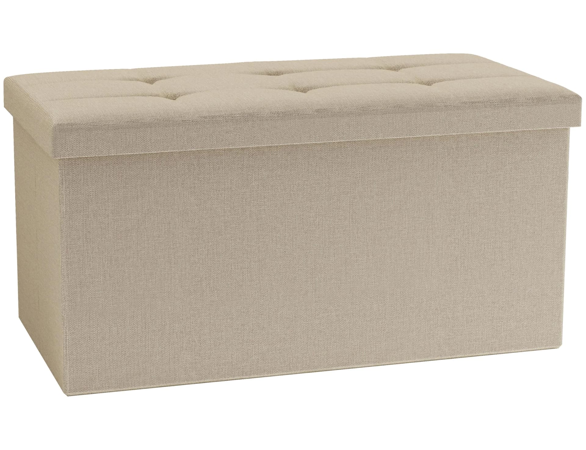 VCM Sitztruhe Boxas Beige Stoff Sitzbank mit Stauraum