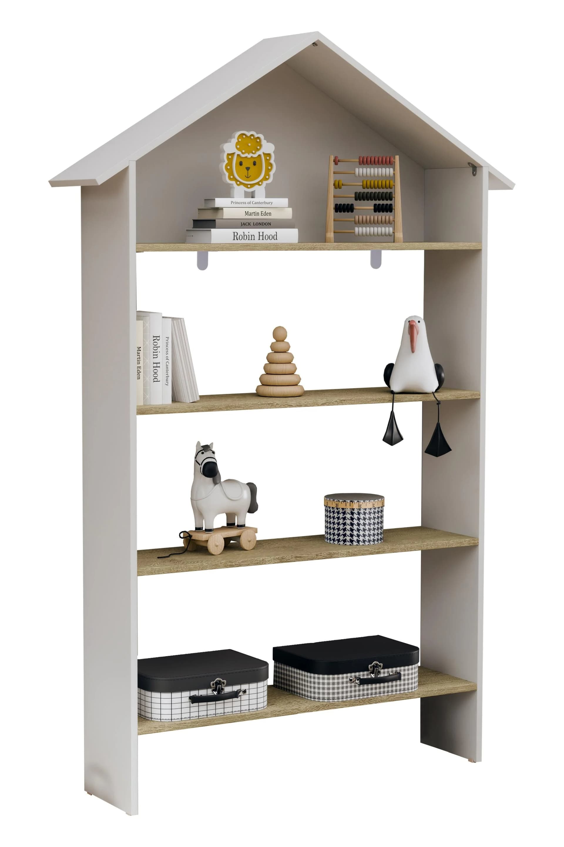 VCM Kinderregal Malusa Standregal Holz Braun/Weiß - Bild 2
