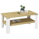 VCM Beistelltisch Disalo 100x55 cm Weiß Honig-Eiche Bild 1