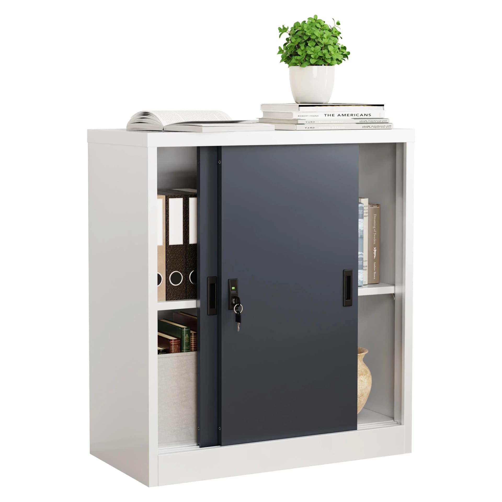 VCM Metall Büroschrank Aktenschrank Büromöbel Stahlschrank abschließbar - Bild 2