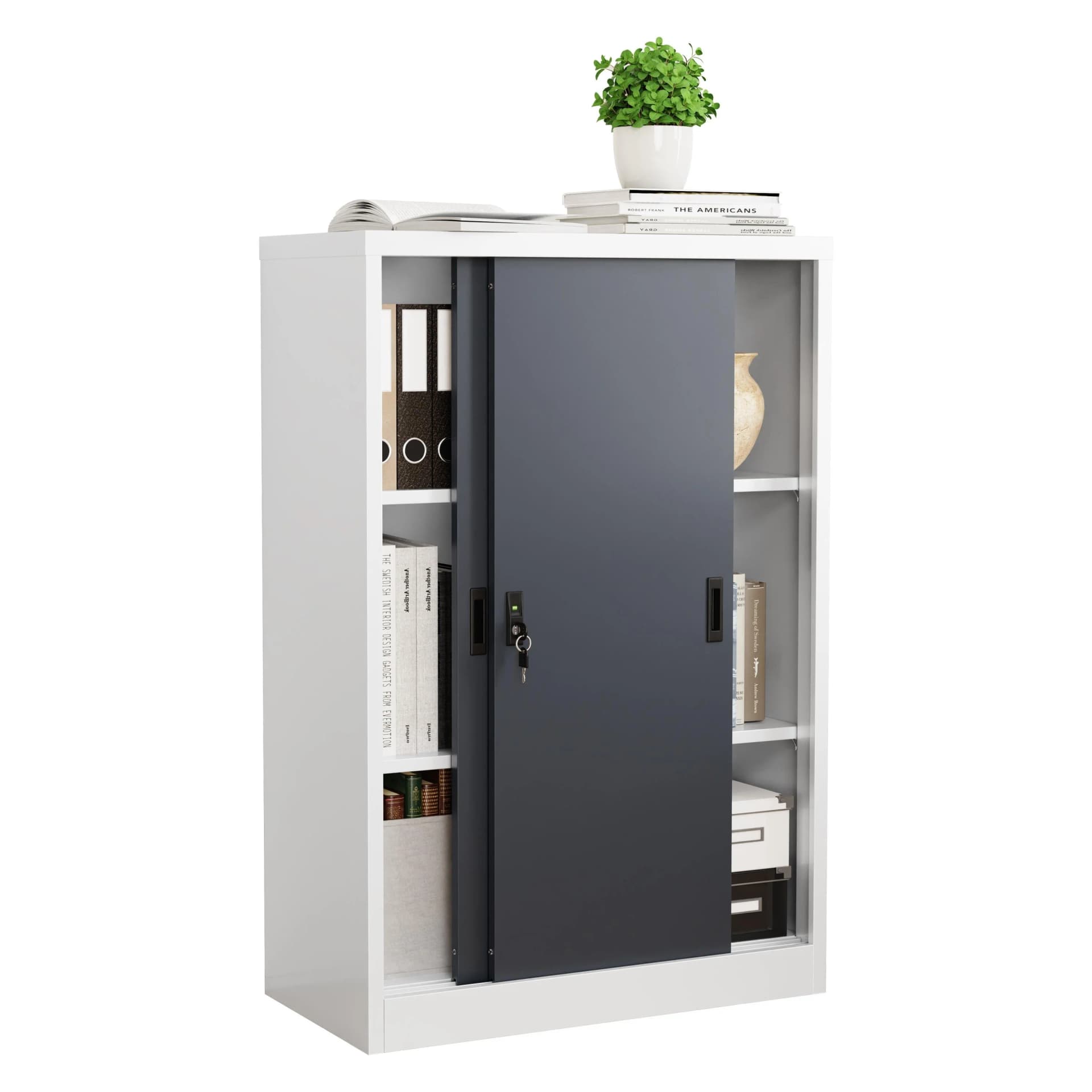 VCM Metall Büroschrank Aktenschrank Büromöbel Stahlschrank - Bild 2