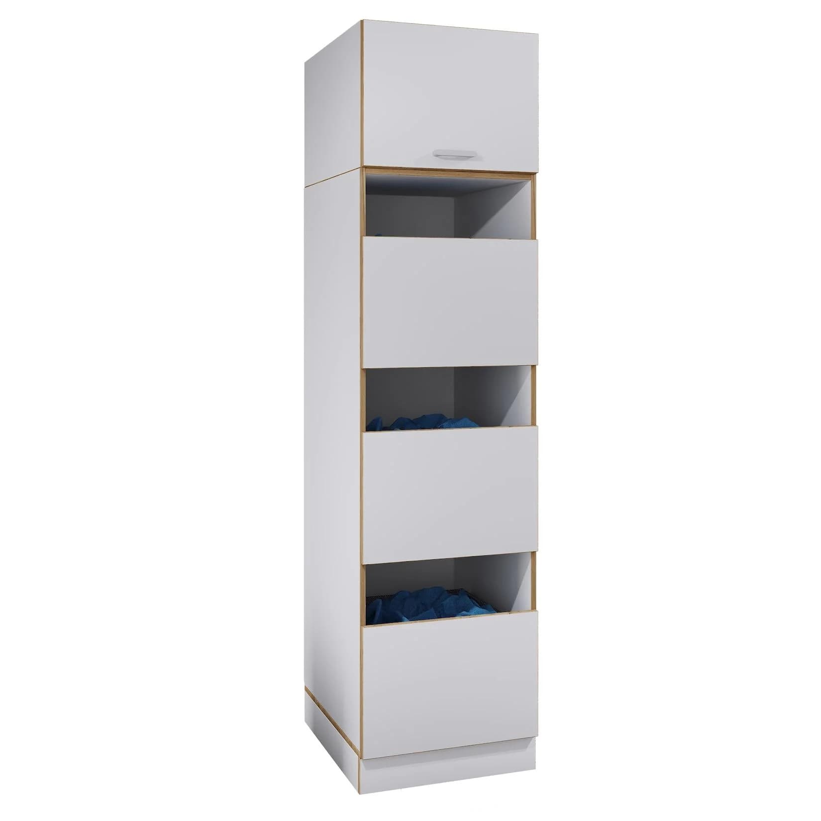 VCM Mehrzweck-Wäscheschrank 4 Fächer 3 Drehtüren