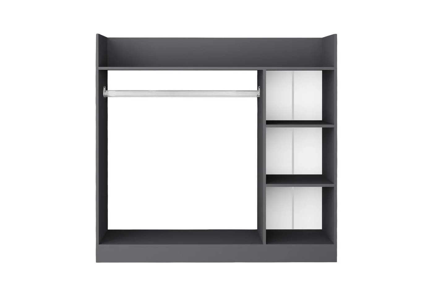 VCM Kleiderschrank Palosa M mit Regal & Stange Anthrazit - Bild 3