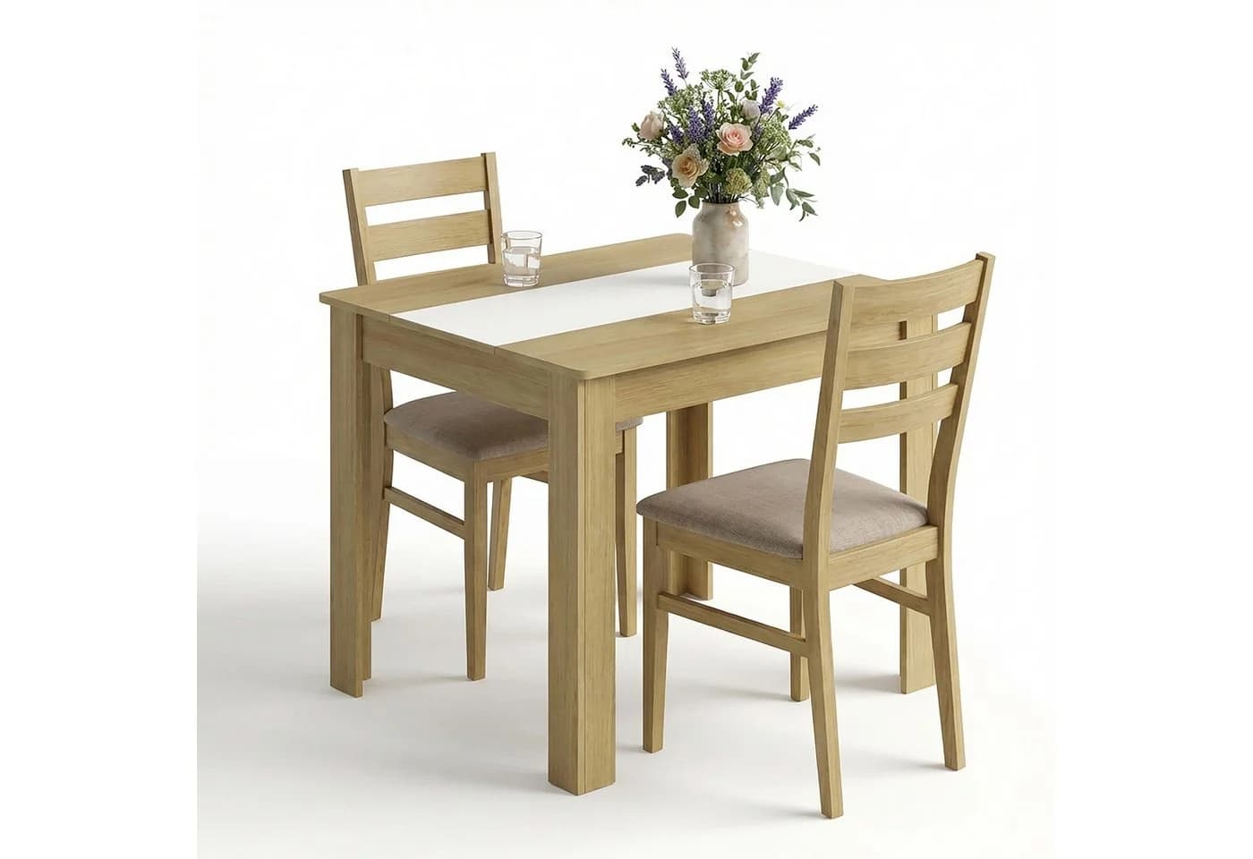 VCM Esstisch Disalo 80x50 cm Holzwerkstoff Honig-Eiche Weiß