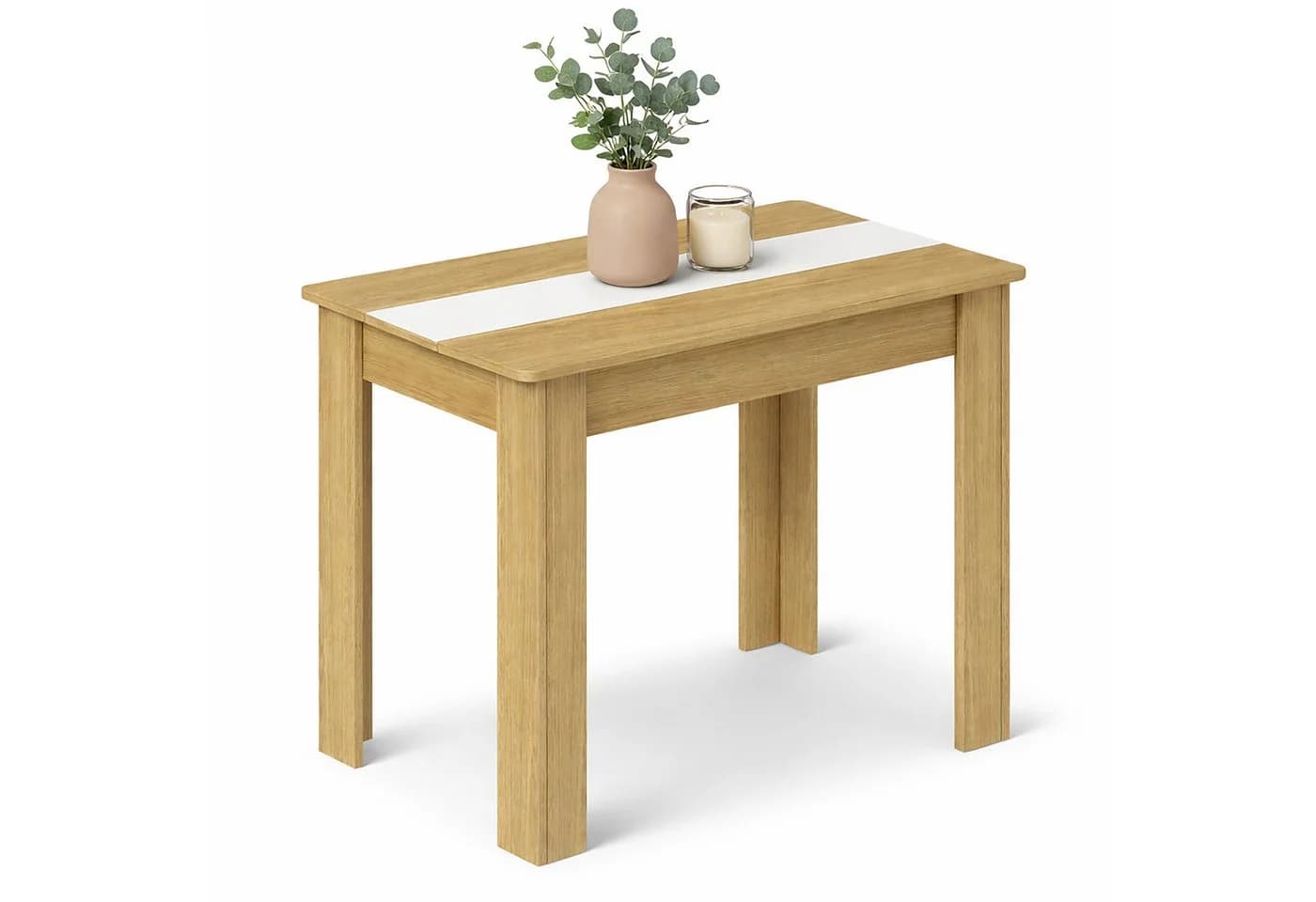 VCM Esstisch Disalo 80x50 cm Holzwerkstoff Honig-Eiche Weiß - Bild 2