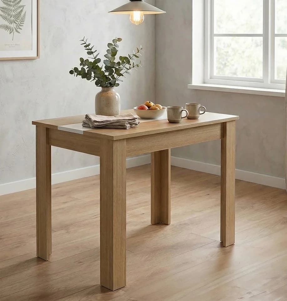 VCM Esstisch Disalo 80x50 cm Holzwerkstoff Honig-Eiche Weiß - Bild 4