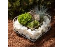 UNUS GARDEN Blumenkasten Herz Metall Grau-Weiß mit Steinen Bild 1