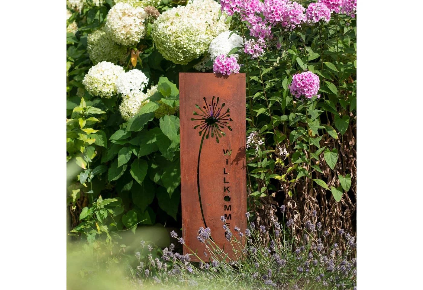 UNUS GARDEN Gartenstecker Roststecker Pusteblume Braun Metall