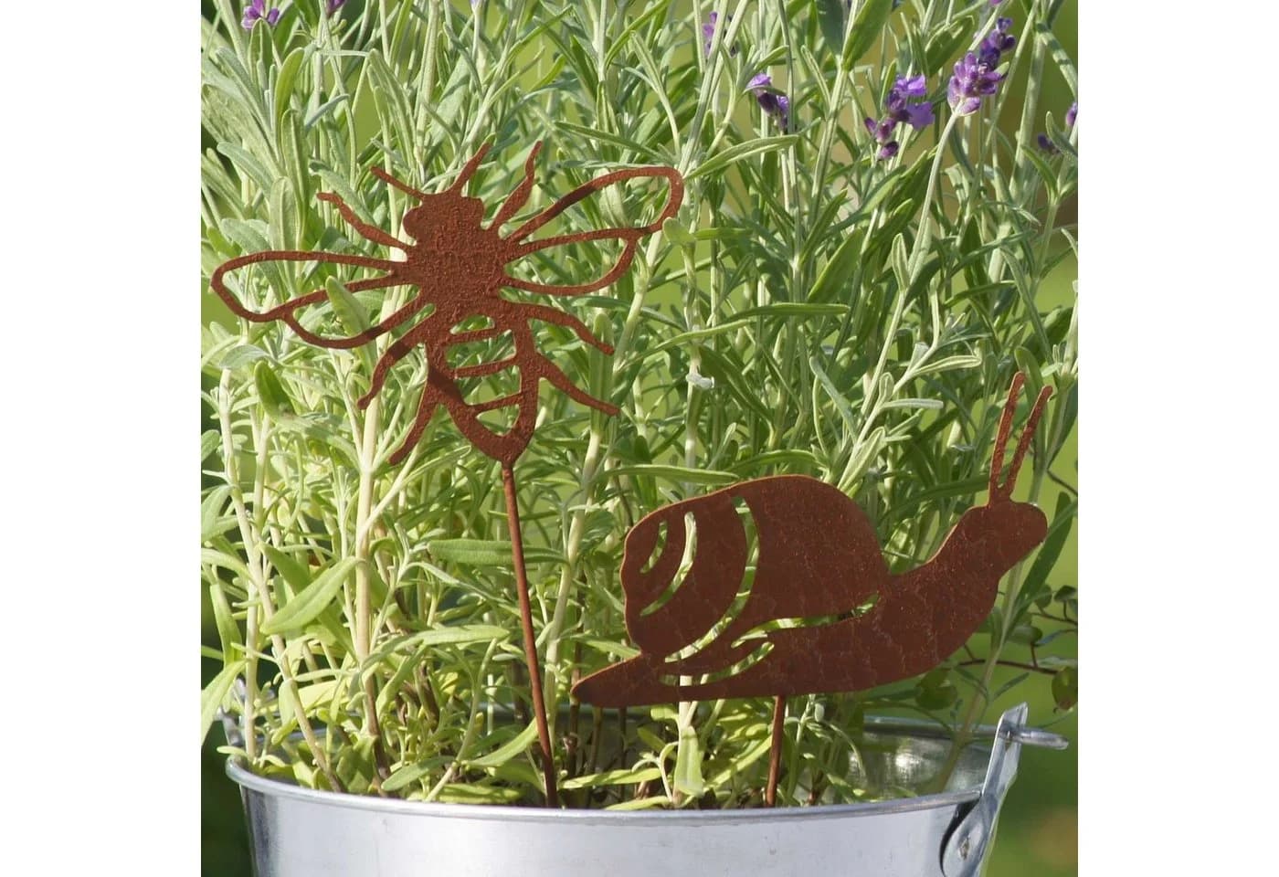 UNUS GARDEN Gartenstecker 5er Set Insekten Rostoptik Metall - Bild 4