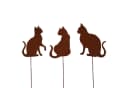 UNUS GARDEN Katzen-Gartenstecker 3er Set Rostoptik Metall Bild 2