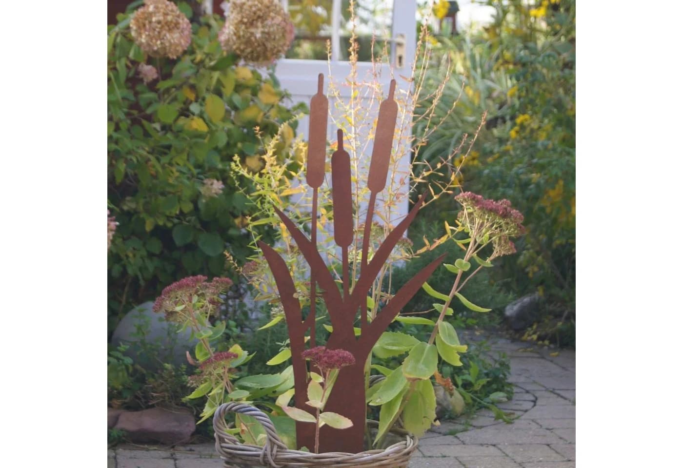 UNUS GARDEN Gartenstecker Schilfgräser Metall Rostoptik dekorativ - Bild 4
