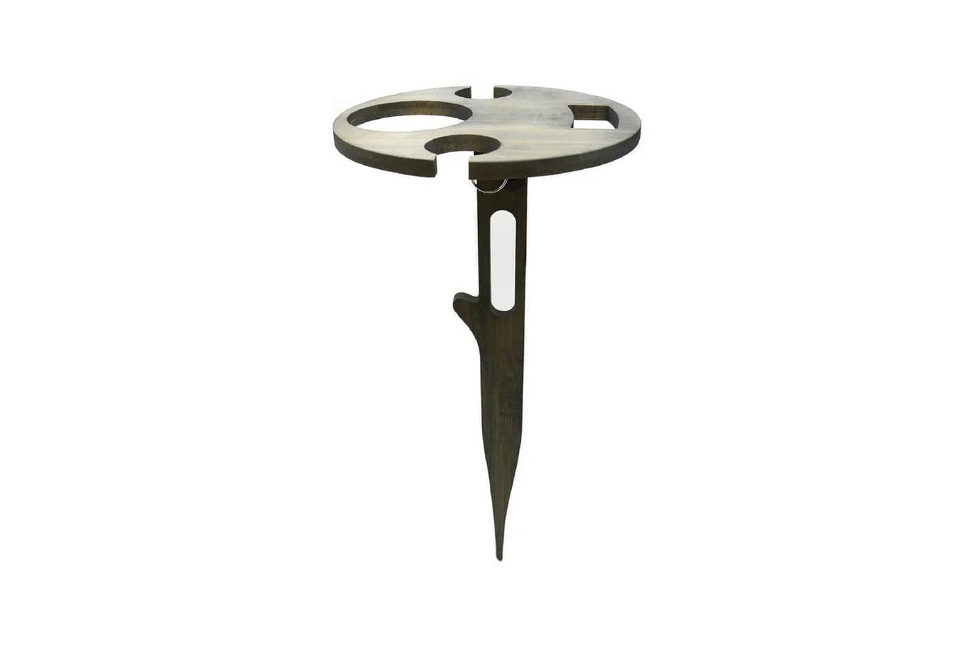 UNUS GARDEN Klapptisch Weinhalter Bambus Grau Outdoor