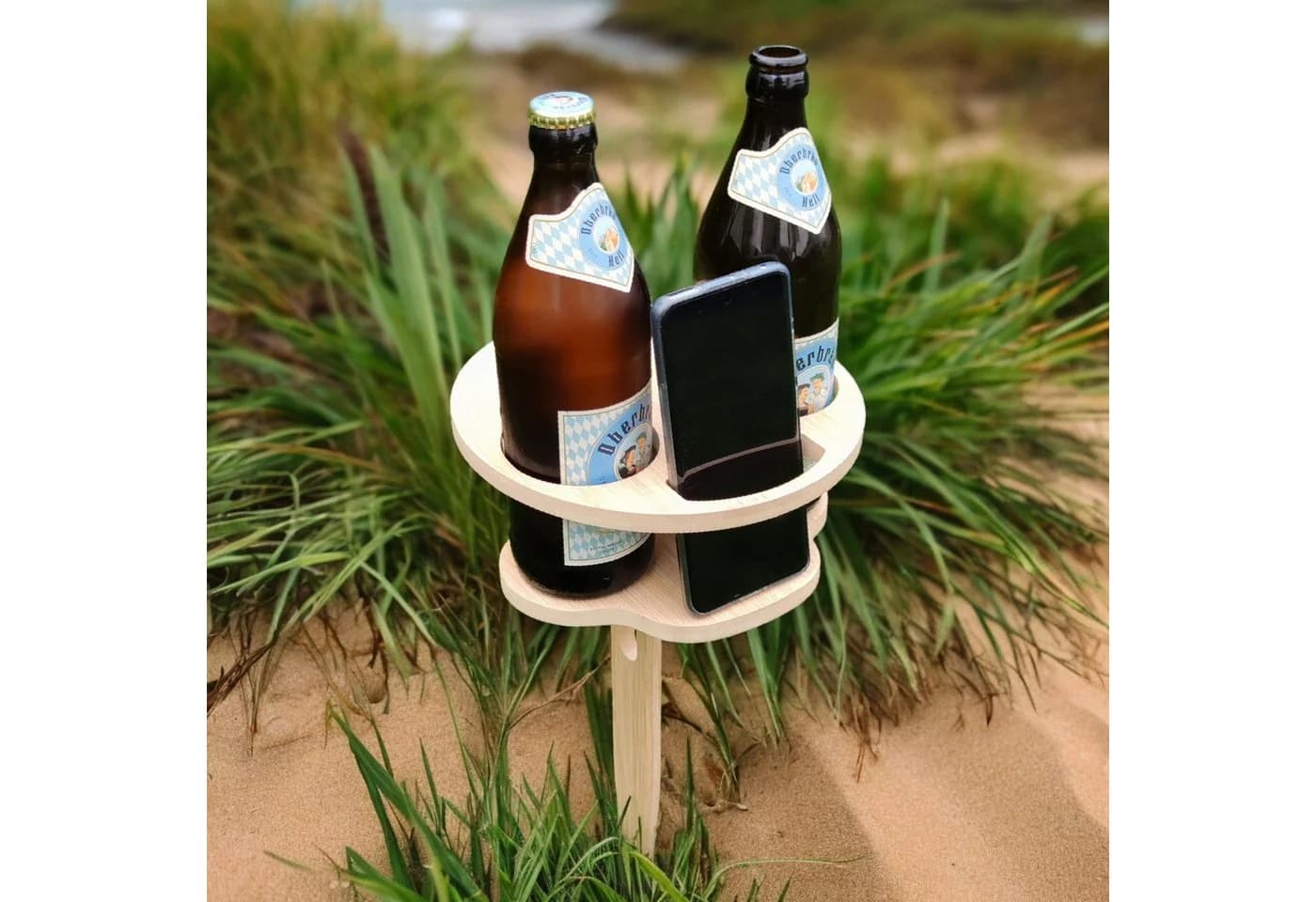 UNUS GARDEN Klapptisch Bierhalter Bambus