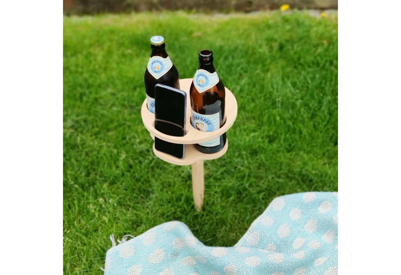 UNUS GARDEN Klapptisch Bierhalter Bambus - Bild 3