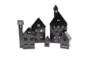 UNUS HOME Teelichthalter Deko Häuser Metall 5er Set Schwarz Bild 2