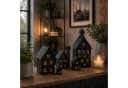 UNUS HOME Teelichthalter Deko Häuser Metall 5er Set Schwarz Bild 4