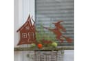 UNUS GARDEN Gartenstecker 3er Set Hexe Hexenhaus Fledermaus Rostoptik Bild 1