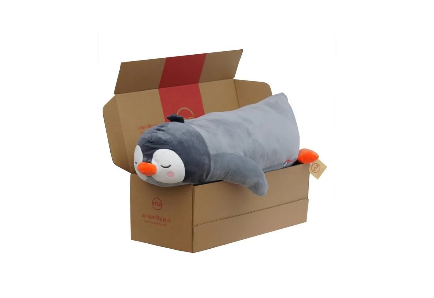 UNUS HOME Seitenschläferkissen Pinguin Grau Plüsch - Bild 4