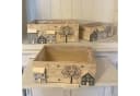 UNUS HOME Dekokiste 3er Set Weiß Holz mit Motiv Bild 4