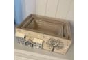 UNUS HOME Dekokiste 3er Set Weiß Holz mit Motiv Bild 5