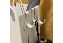 UNUS HOME Schirmständer mit Abtropfschale & 4 Haken, Weiß Metall Bild 3