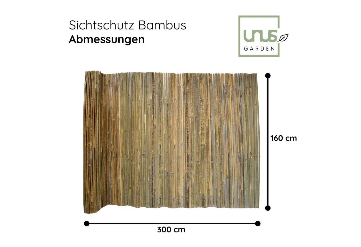 UNUS GARDEN Bambus-Sichtschutzmatte Flach Braun - Bild 5