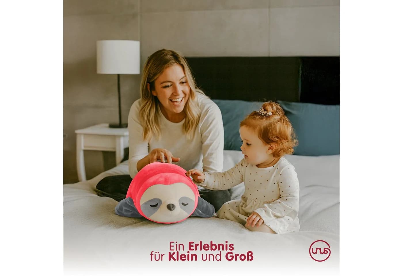 UNUS HOME Faultier Kissen Pink Plüsch Seitenschläferkissen - Bild 4