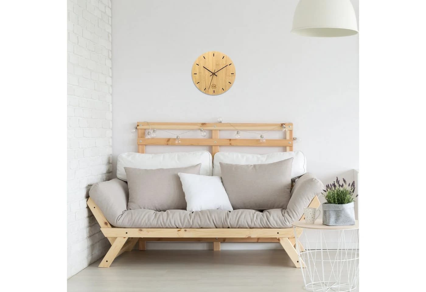 UNUS HOME Bambus Wanduhr 30 cm Naturfarben - Bild 4