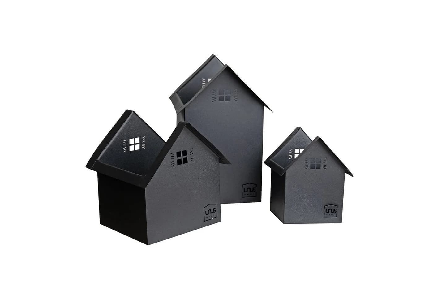 UNUS HOME Deko Häuser Metall 3er Set Schwarz - Bild 2
