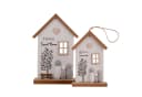 UNUS HOME Wanddekoobjekt 2er Set Holzaufsteller & Aufhänger Hausmotiv Natur Bild 2