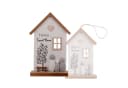UNUS HOME Wanddekoobjekt 2er Set Holzaufsteller & Aufhänger Hausmotiv Natur Bild 5