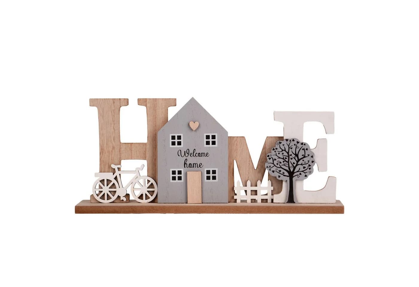 UNUS HOME Dekofigur Holzaufsteller HOME Motiv Rustikal Braun - Bild 2