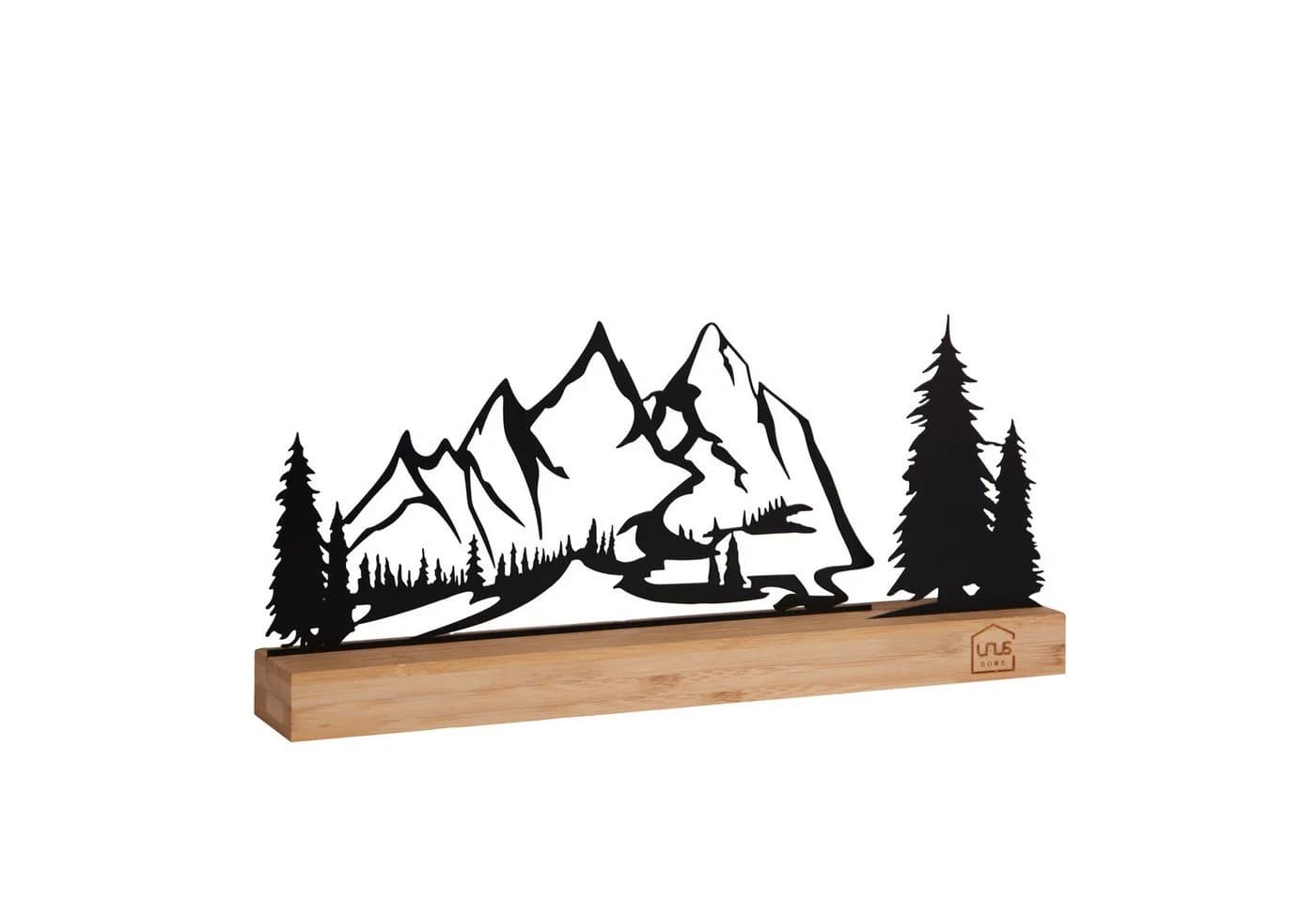 UNUS HOME Dekofigur Aufsteller Berglandschaft Metall Bambus - Bild 3