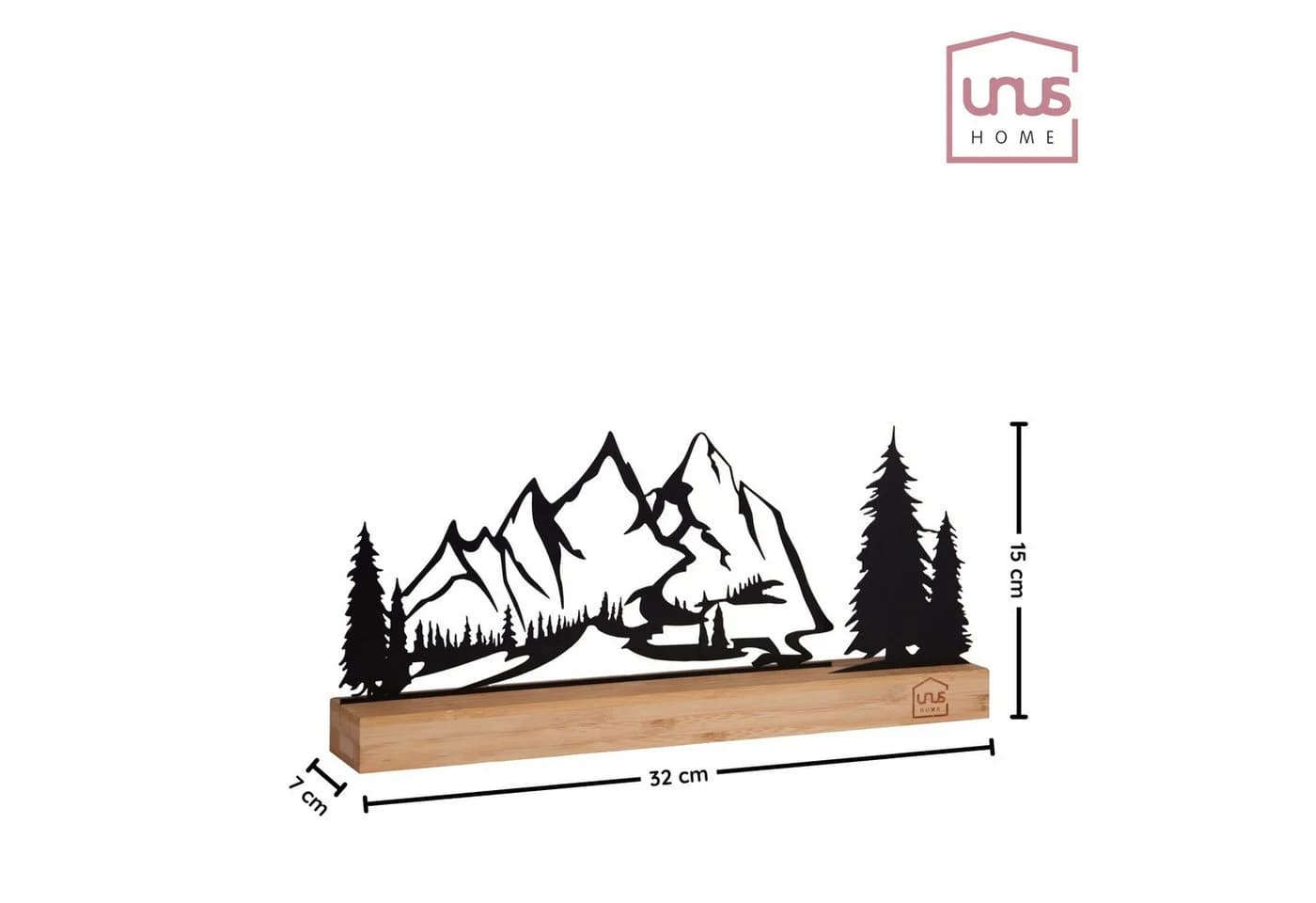 UNUS HOME Dekofigur Aufsteller Berglandschaft Metall Bambus - Bild 4