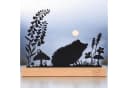 UNUS HOME Igel-Silhouette Dekofigur Schwarz Bambus-Sockel Bild 1