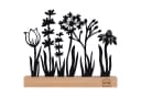 UNUS HOME Dekofigur Blumenwiese Silhouette Schwarz Metall Bambus Bild 2
