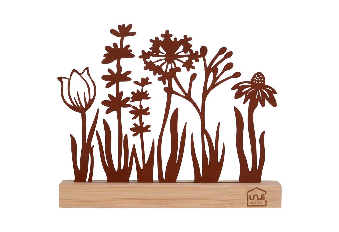UNUS HOME Dekofigur Blumenwiese Silhouette Rost Metall Bambus - Bild 2