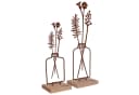 UNUS HOME Dekofigur Aufsteller Blumenvase 2er Set Metall Bambus Rost/Schwarz Bild 2