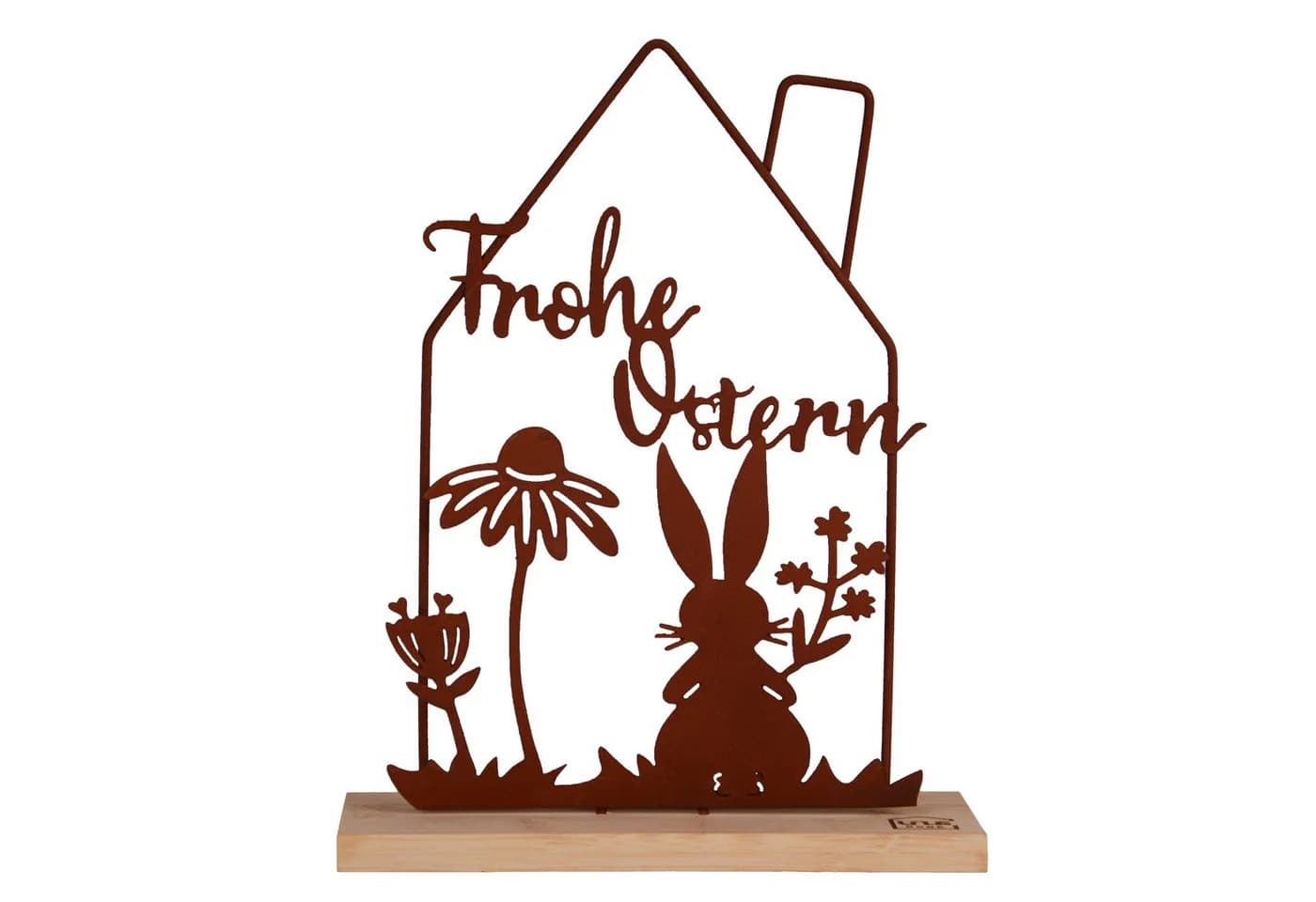 UNUS HOME Dekofigur Aufsteller Ostern Frühlingsdeko (Rostoptik) Bambus Metall - Bild 2