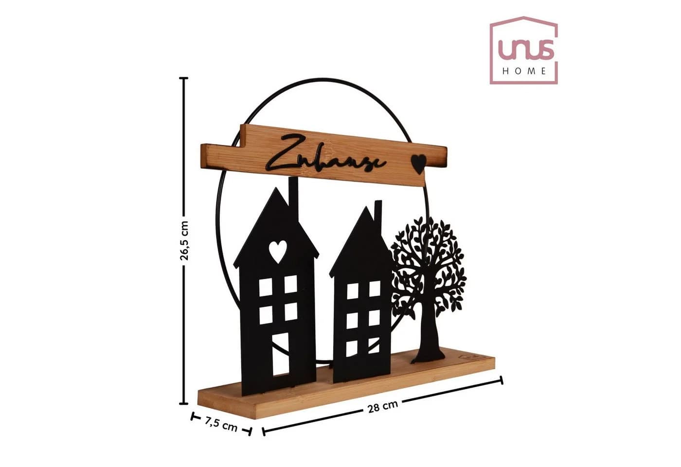 UNUS HOME Dekofigur Zuhause Schwarz Metall Bambus Wohndekoration - Bild 5