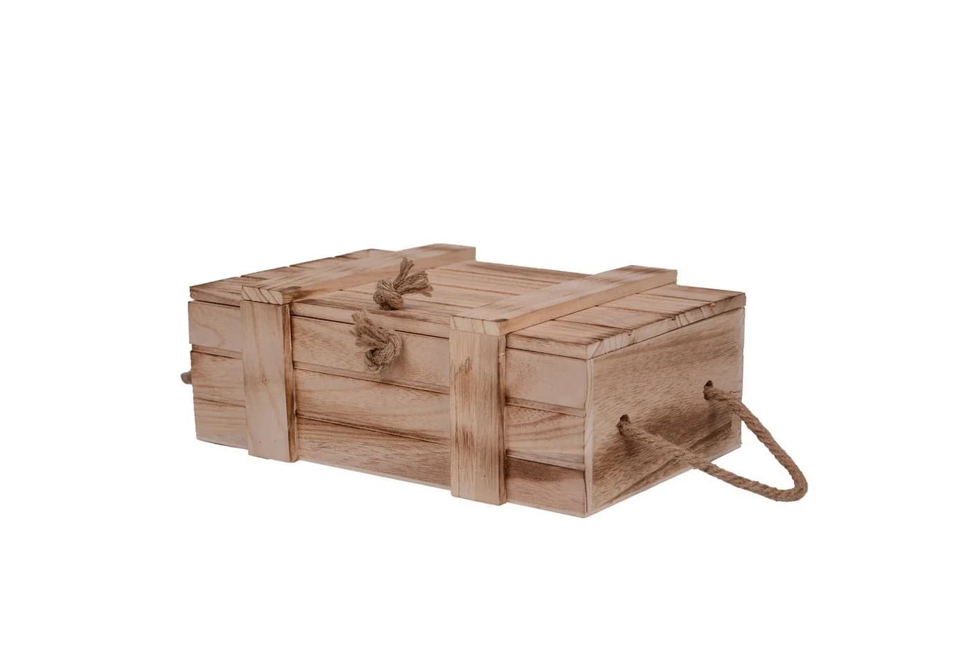UNUS HOME Dekokiste Holzkiste 2er Set geflammt mit Deckel - Bild 2