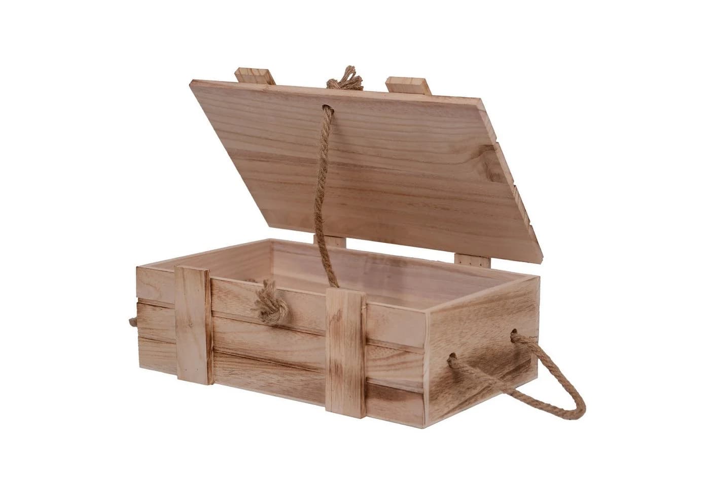 UNUS HOME Dekokiste Holzkiste 2er Set geflammt mit Deckel - Bild 3
