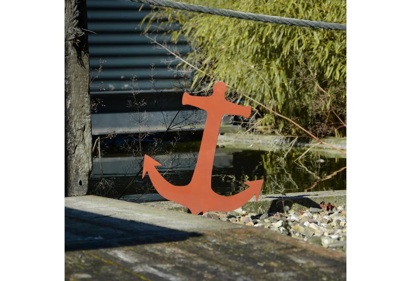 UNUS GARDEN Dekofigur Gartenstecker Anker Rostoptik Maritim