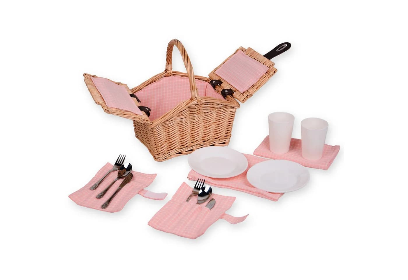 UNUS GARDEN Picknickkorb Kinder Weide Rosa Rechteckig - Bild 2