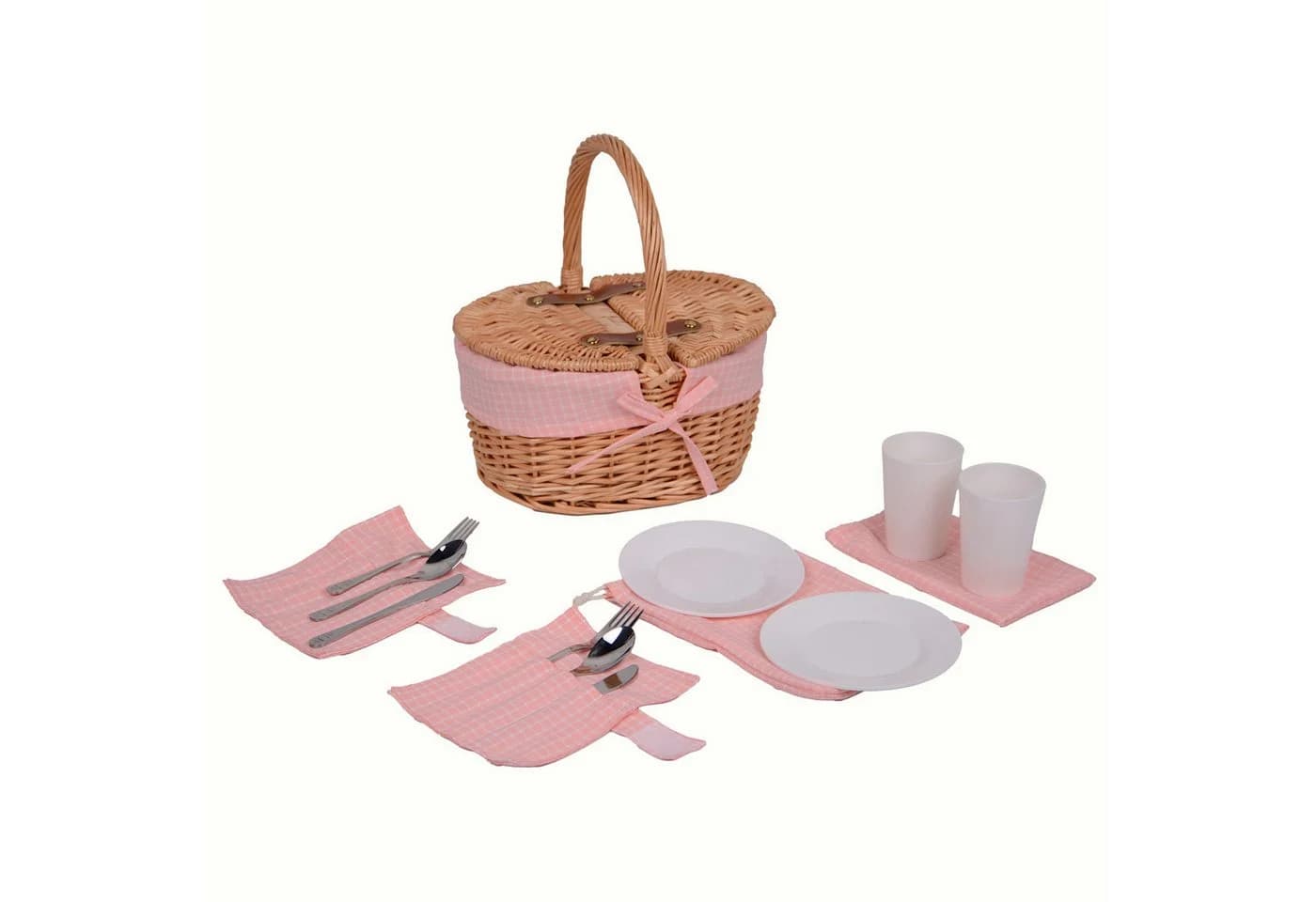 UNUS GARDEN Picknickkorb Kinder Oval Weide mit Besteckset - Bild 2