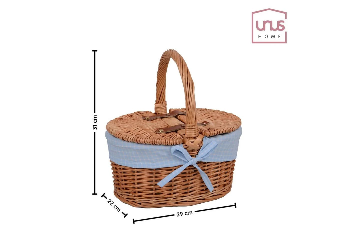 UNUS GARDEN Picknickkorb Kinder Oval Weide mit Besteckset - Bild 5