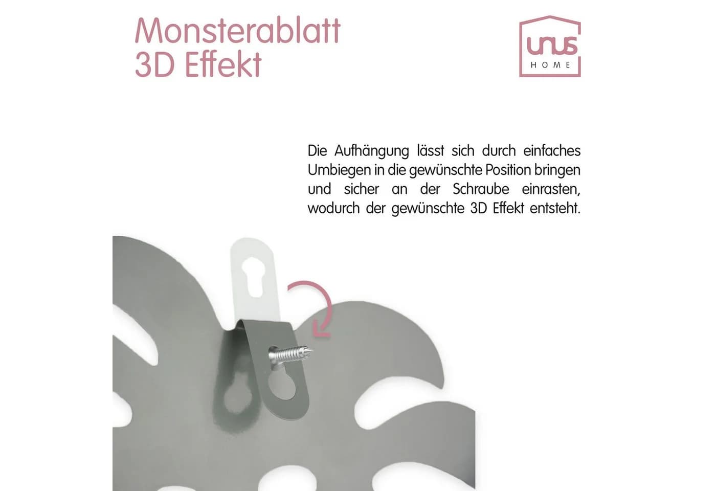 UNUS HOME Wanddeko Monstera Metall 3er-Set Grün - Bild 3